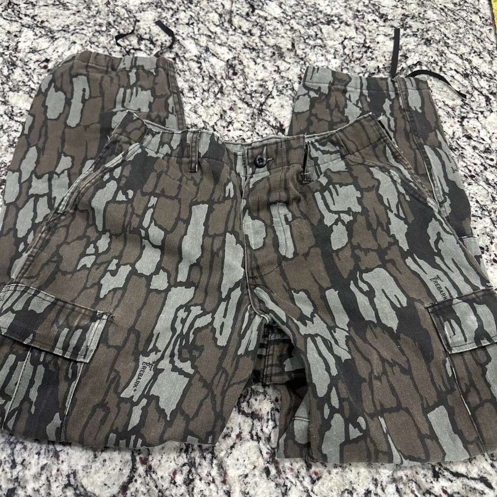 Military  Camouflage Rebark Cargo Pants  With Adjustable Waist Med